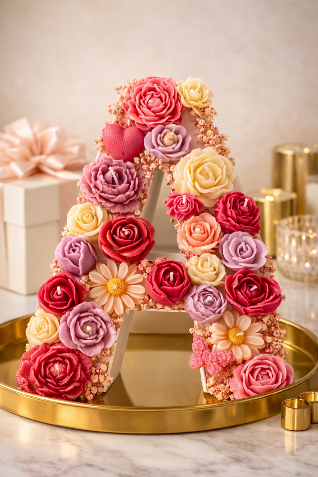 Personalized Flower Candle Bouquet | Custom Gift